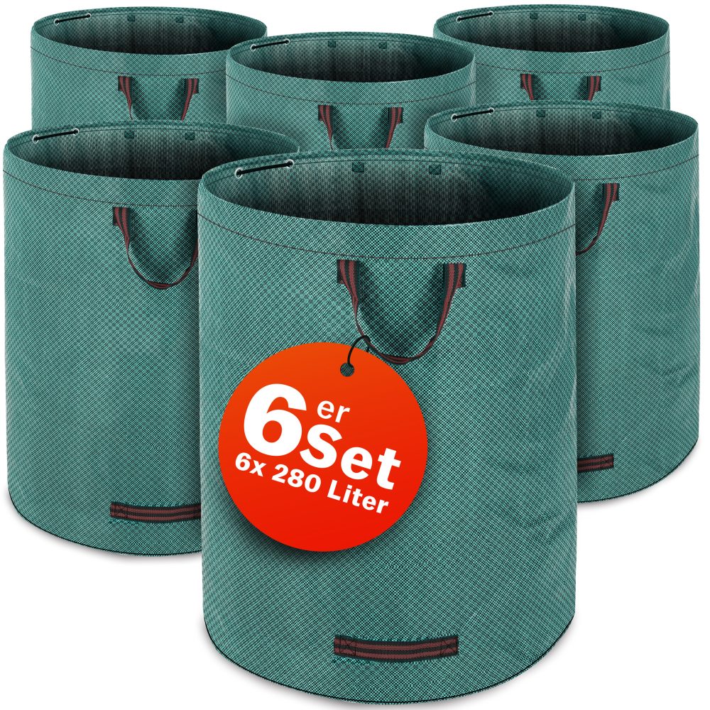 Gartenabfallsack 6er-Set Grün je 280 Liter