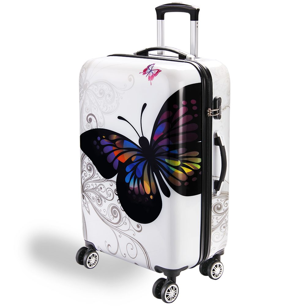 Hartschalenkoffer Rollen 360º Reisekoffer Butterfly Polycarbonat 98L