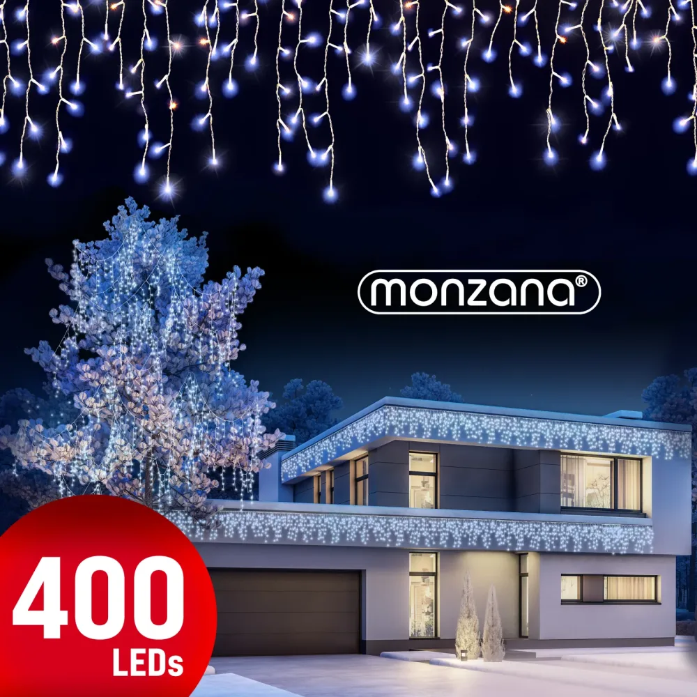 Regenlichterkette LED Weihnachten Kaltweiß 15m