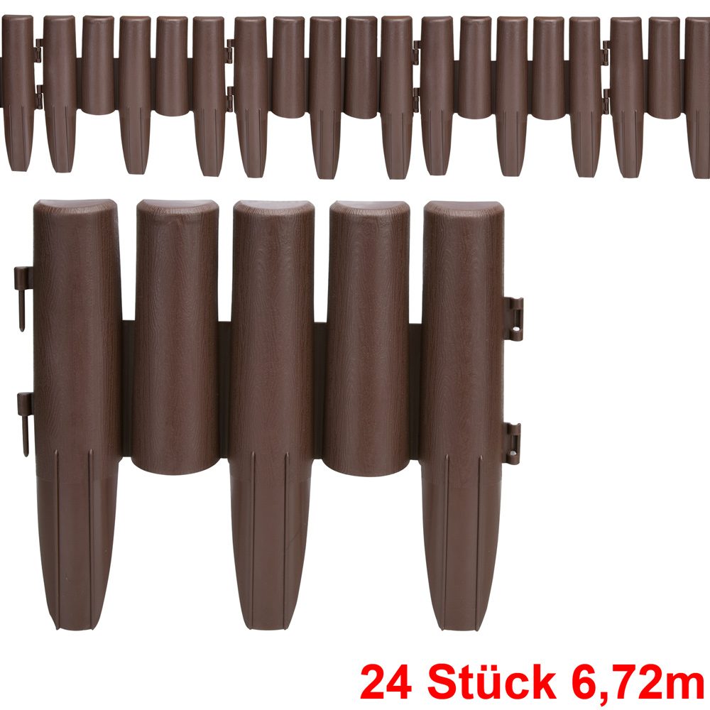 Beeteinfassung 3er-Set Braun 6,72m