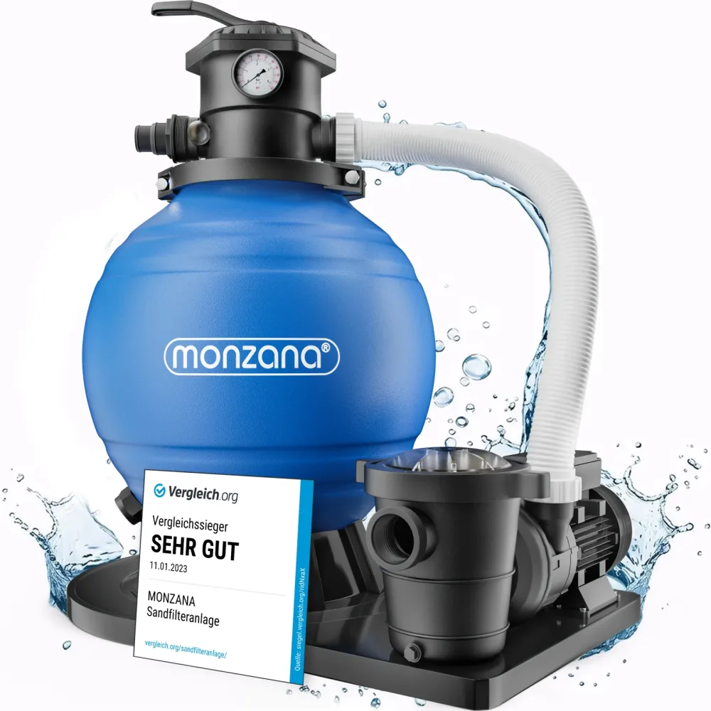 Sandfilteranlage Pool 15900 L/h mit Vorfilter 6-Wege Ventil