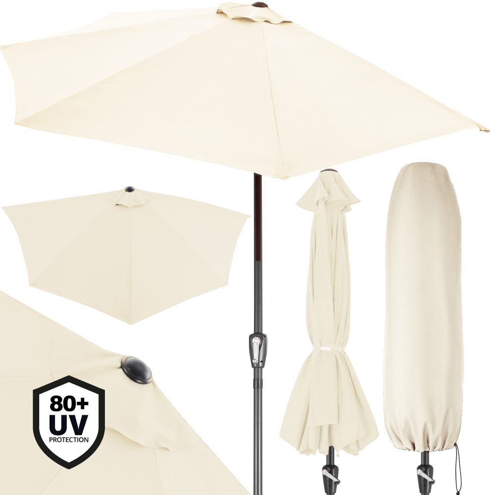 Terrassen-Sonnenschirm Creme UV-Schutz 80+