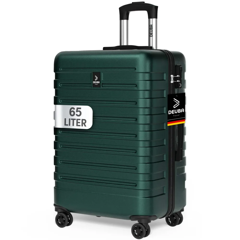 monzana® Hartschalenkoffer New York Dunkelgrün 65L Rollen 360º ABS