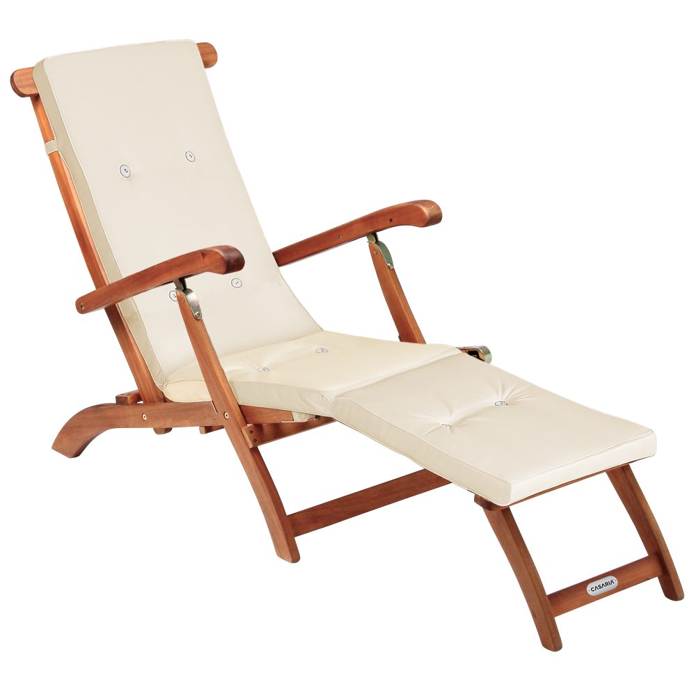 Gartenliege Queen Mary® Akazie FSC®-zertifiziert inkl Auflage Creme