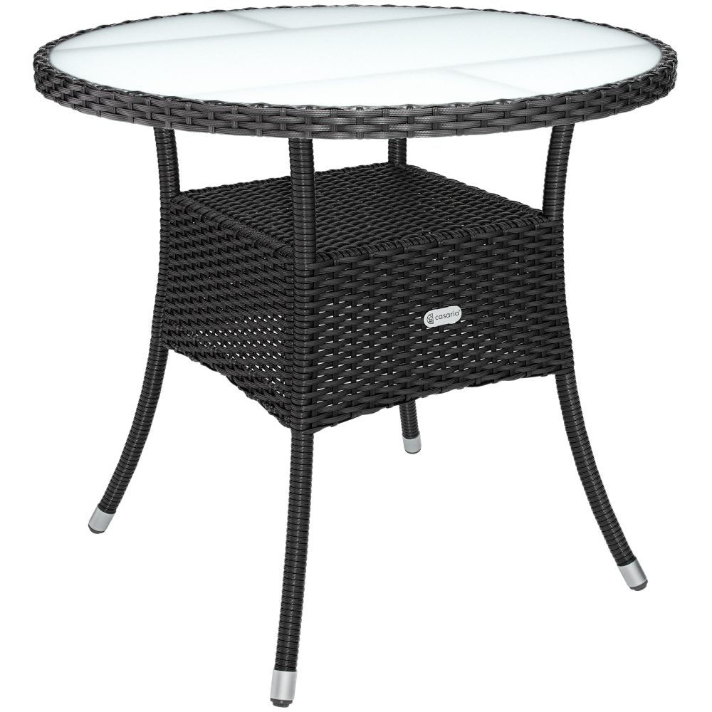 Polyrattan Tisch Schwarz Ø80cm