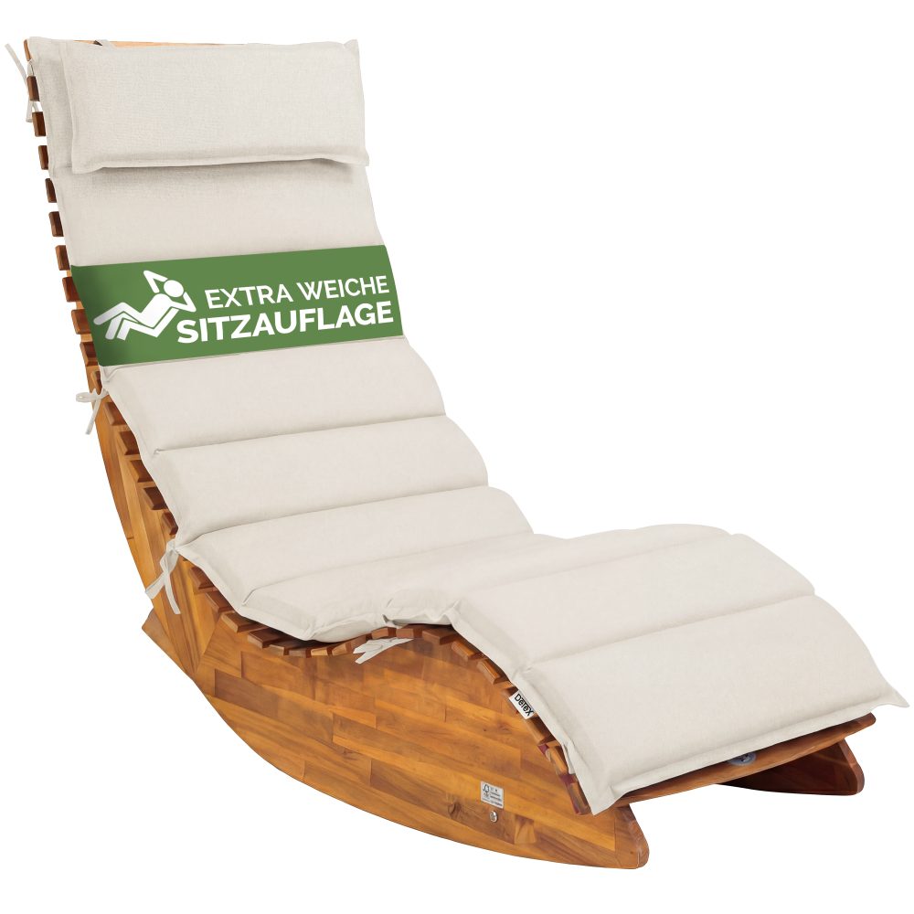 Auflage Saunaliege Creme 177x58x7cm