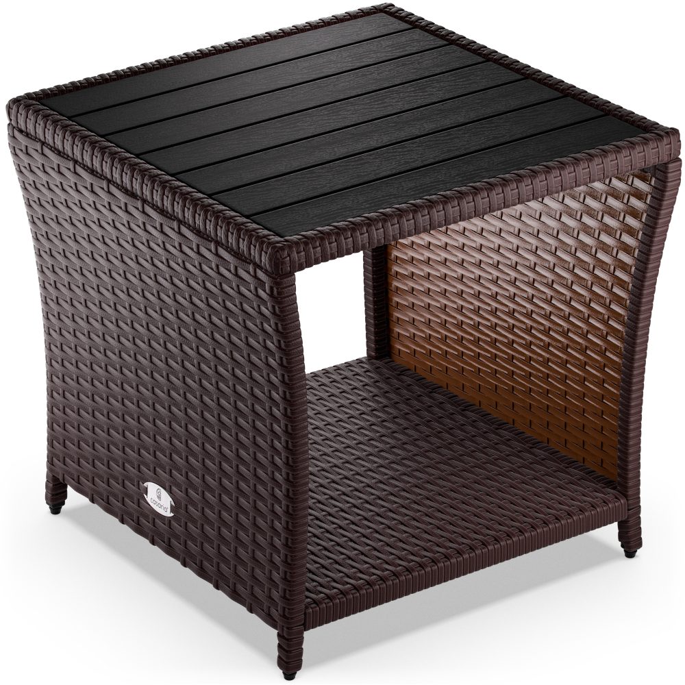 Polyrattan Beistelltisch Vedis Braun 45x45x40cm