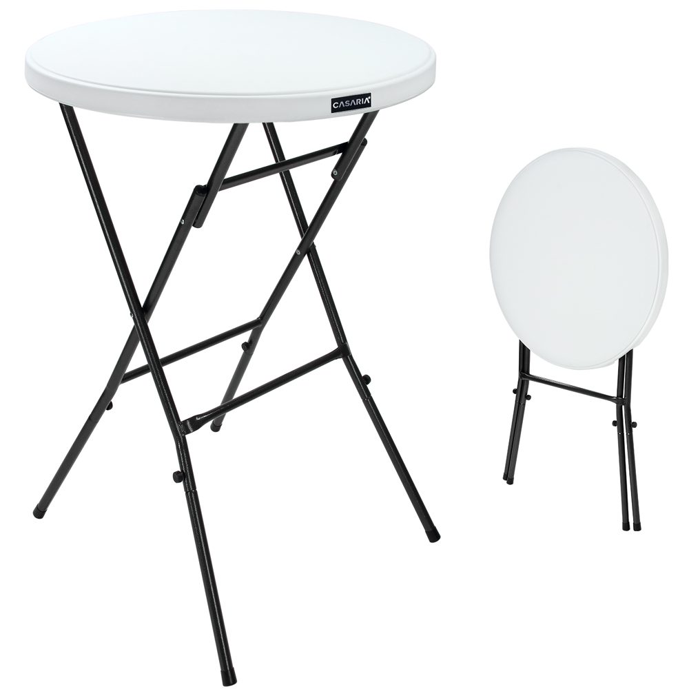 Stehtisch klappbar Kunststoff Ø72cm Weiß