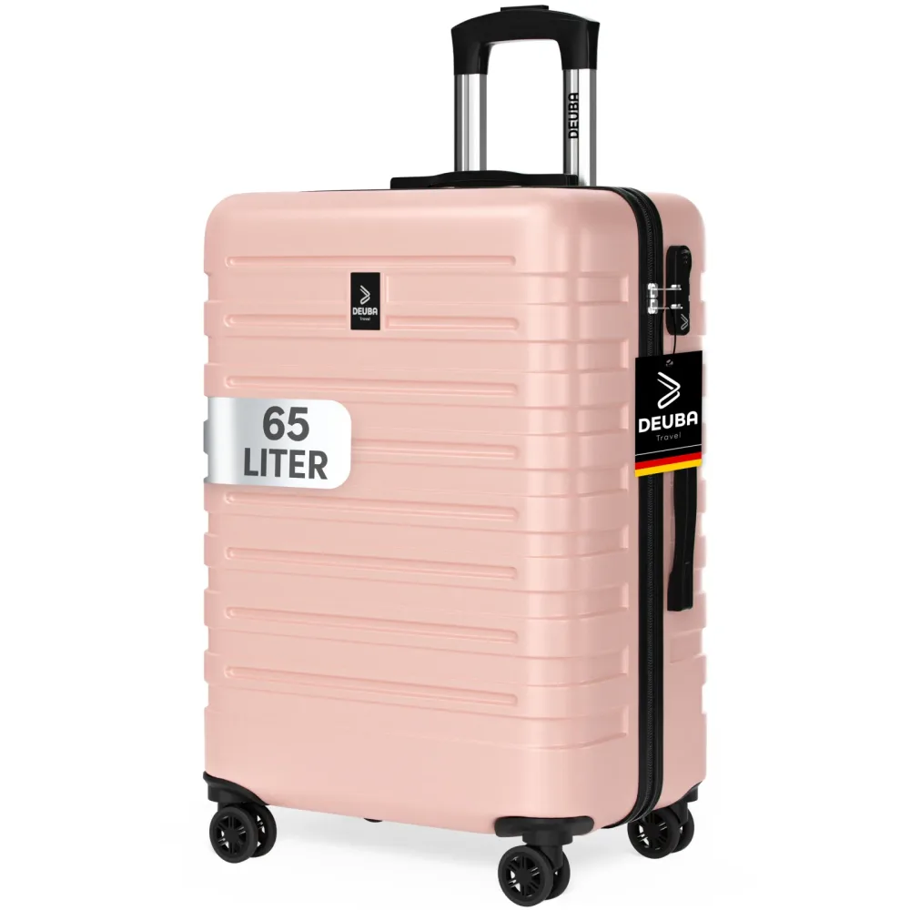monzana® Hartschalenkoffer New York Pastellrosa 65L Rollen 360º ABS