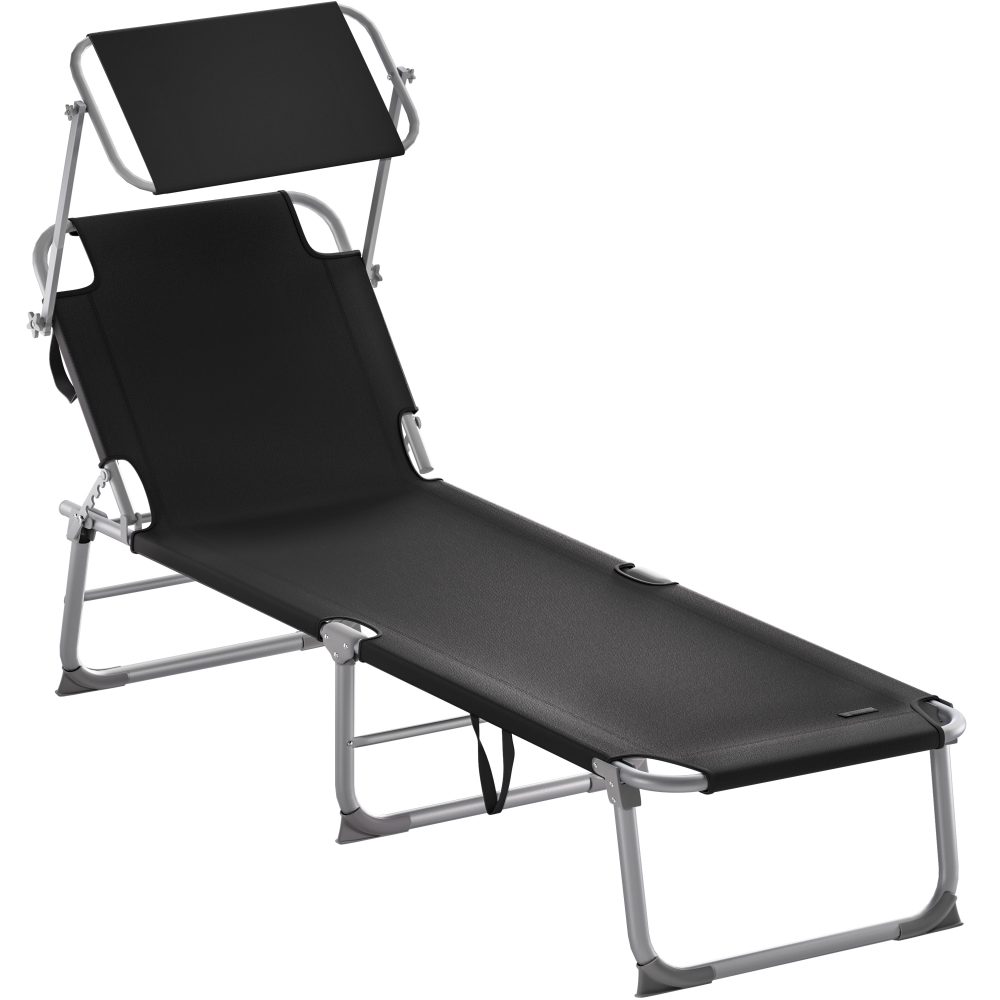 Gartenliege Hawaii Schwarz Alu 190x60x30cm