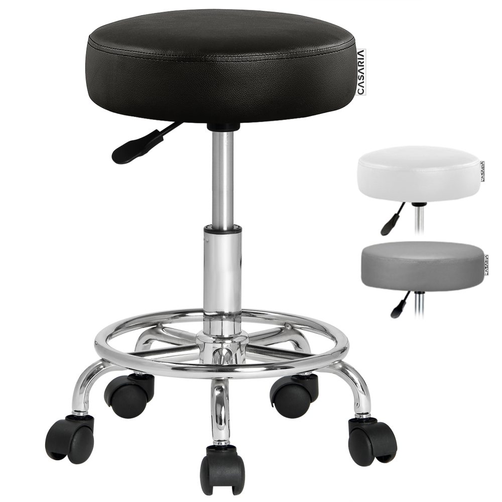 Rollhocker Kunstleder Schwarz 360° drehbar