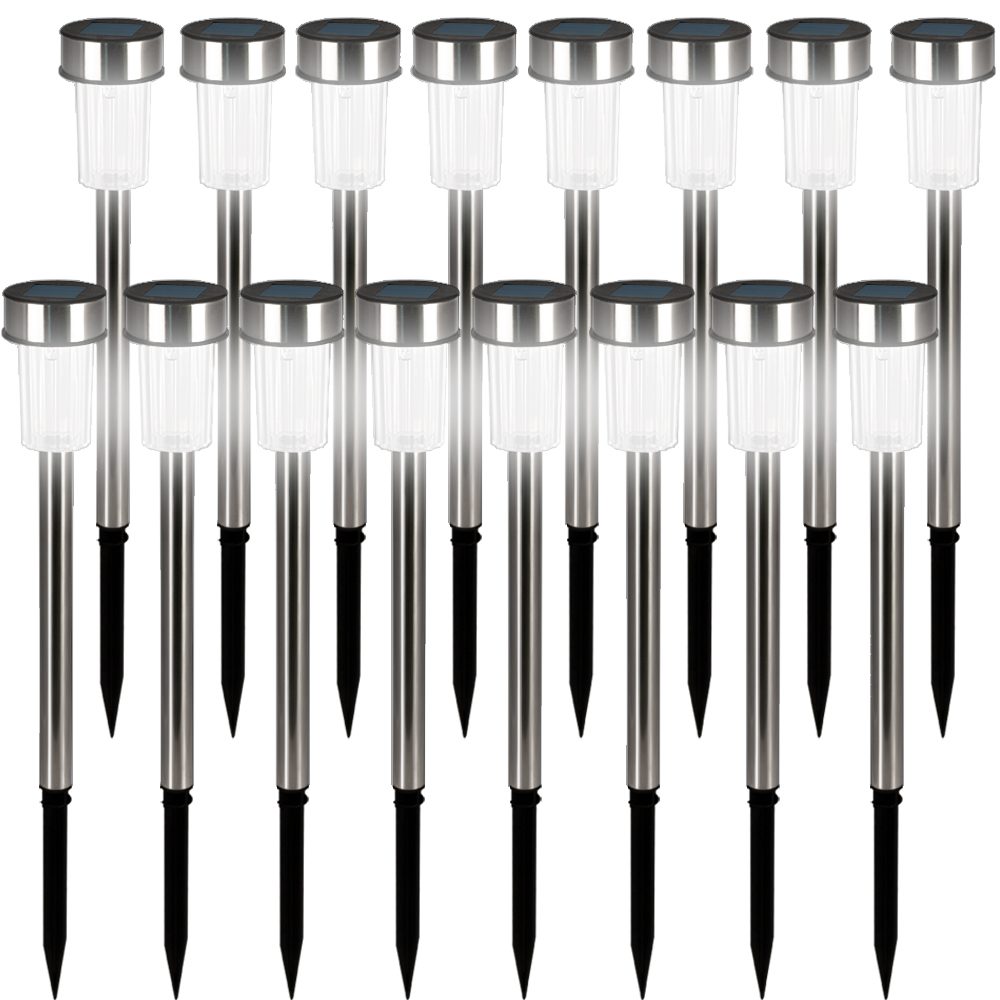 LED Solarleuchte 16er-Set Edelstahl