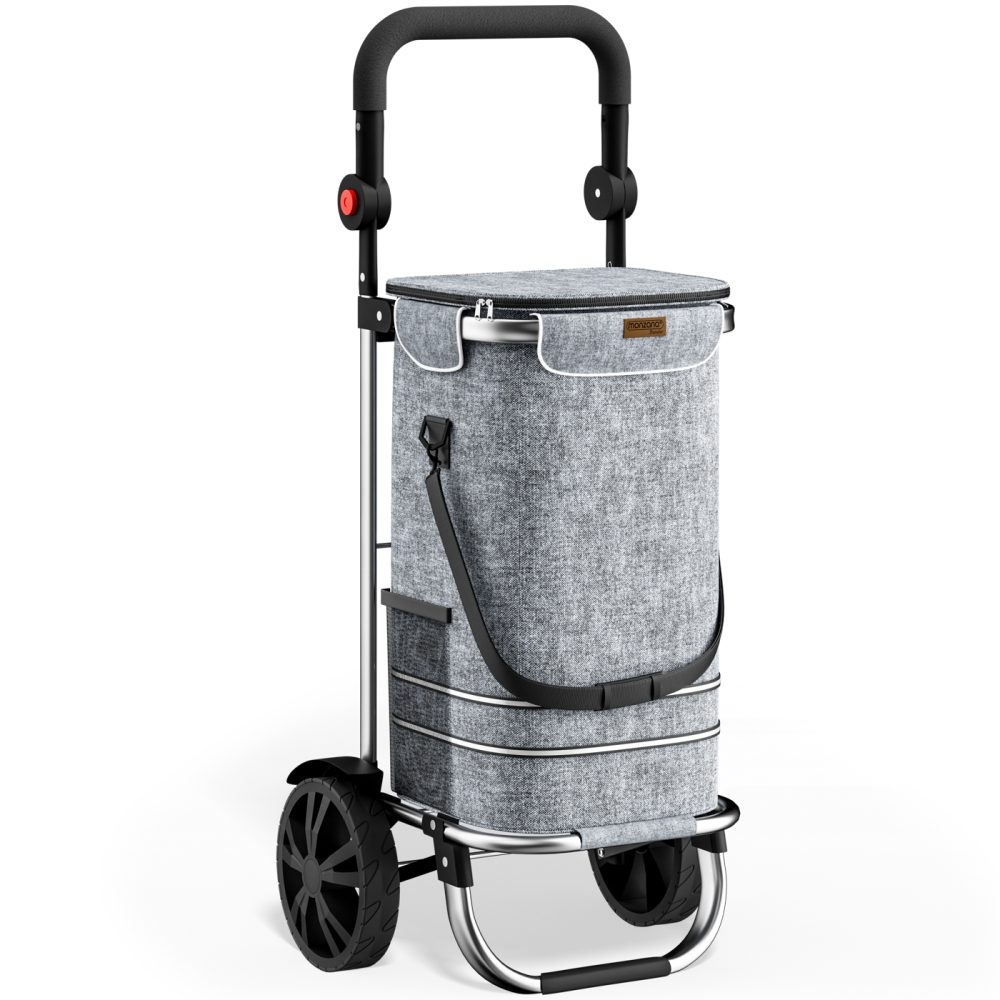 Einkaufstrolley Grau Alu 56L 31x24x54cm