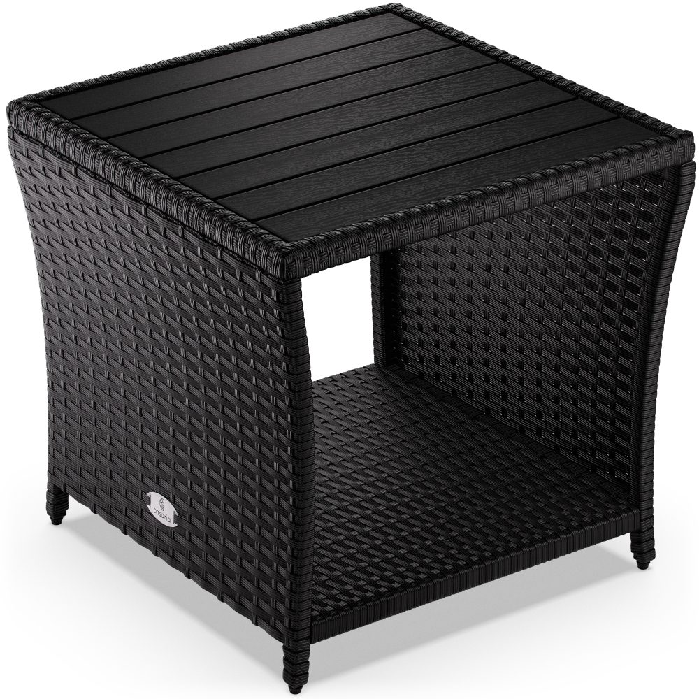 Polyrattan Beistelltisch Vedis Schwarz 45x45x40cm