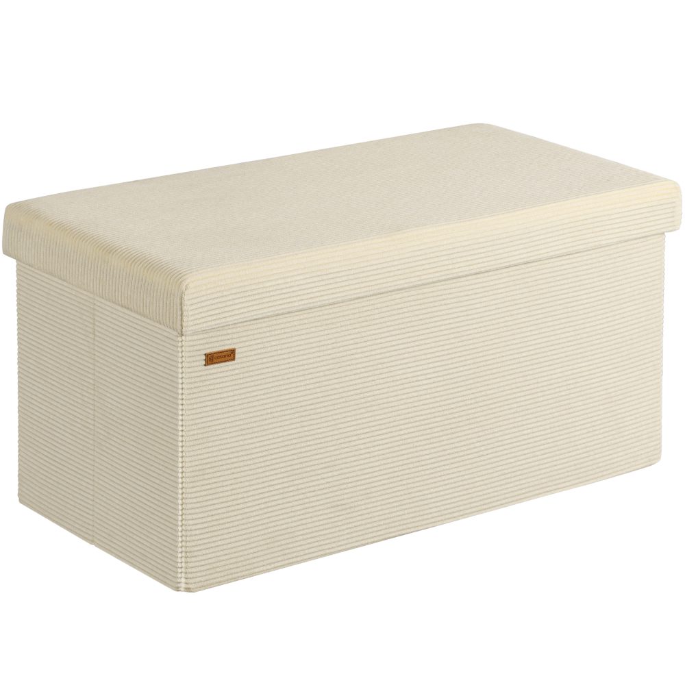 Sitzbank Beige Cord 76x38x38cm MDF faltbar
