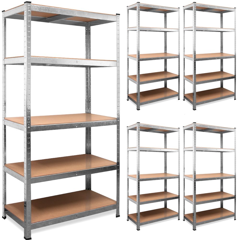 Schwerlastregal 5er-Set 180x90x40cm verzinkt 875kg