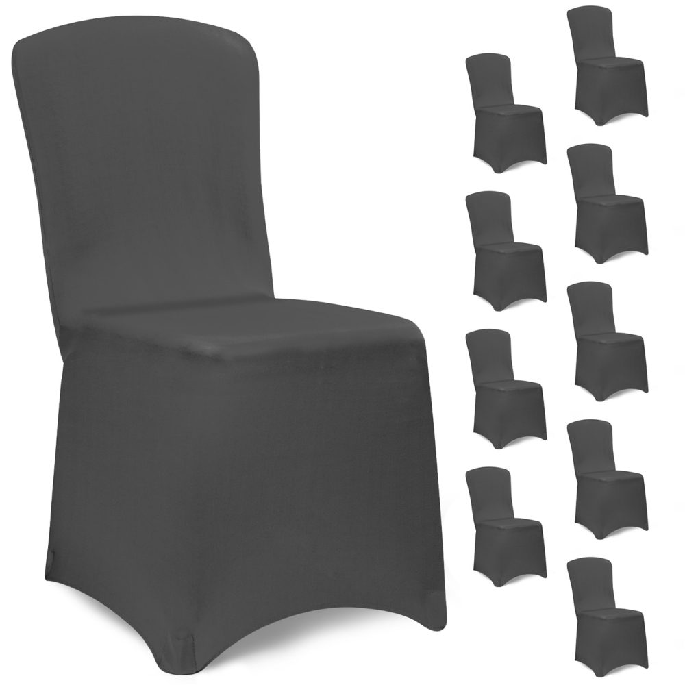 Stuhlhusse 10er-Set Anthrazit