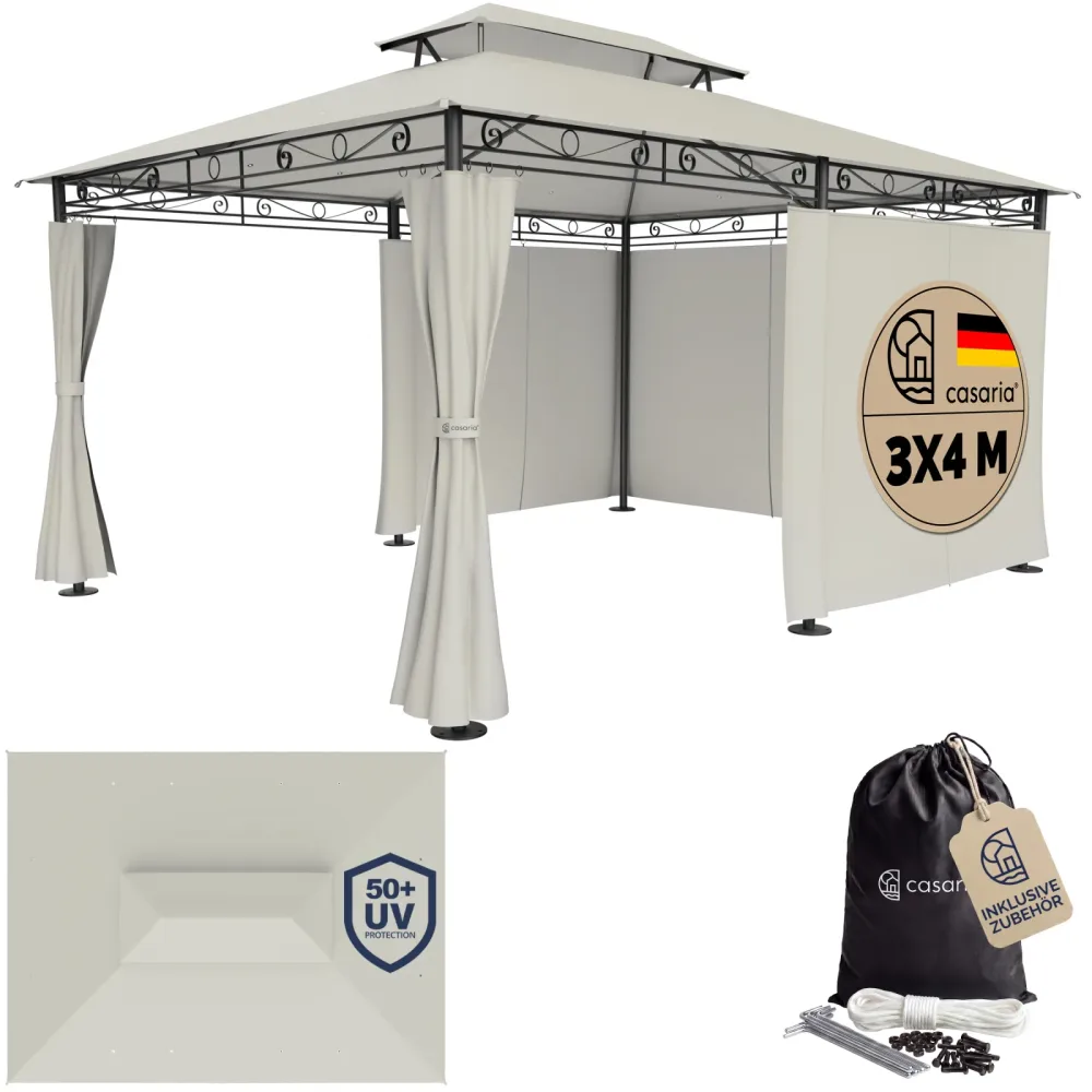 Pavillon Topas Creme 3x4m UV-Schutz 50+