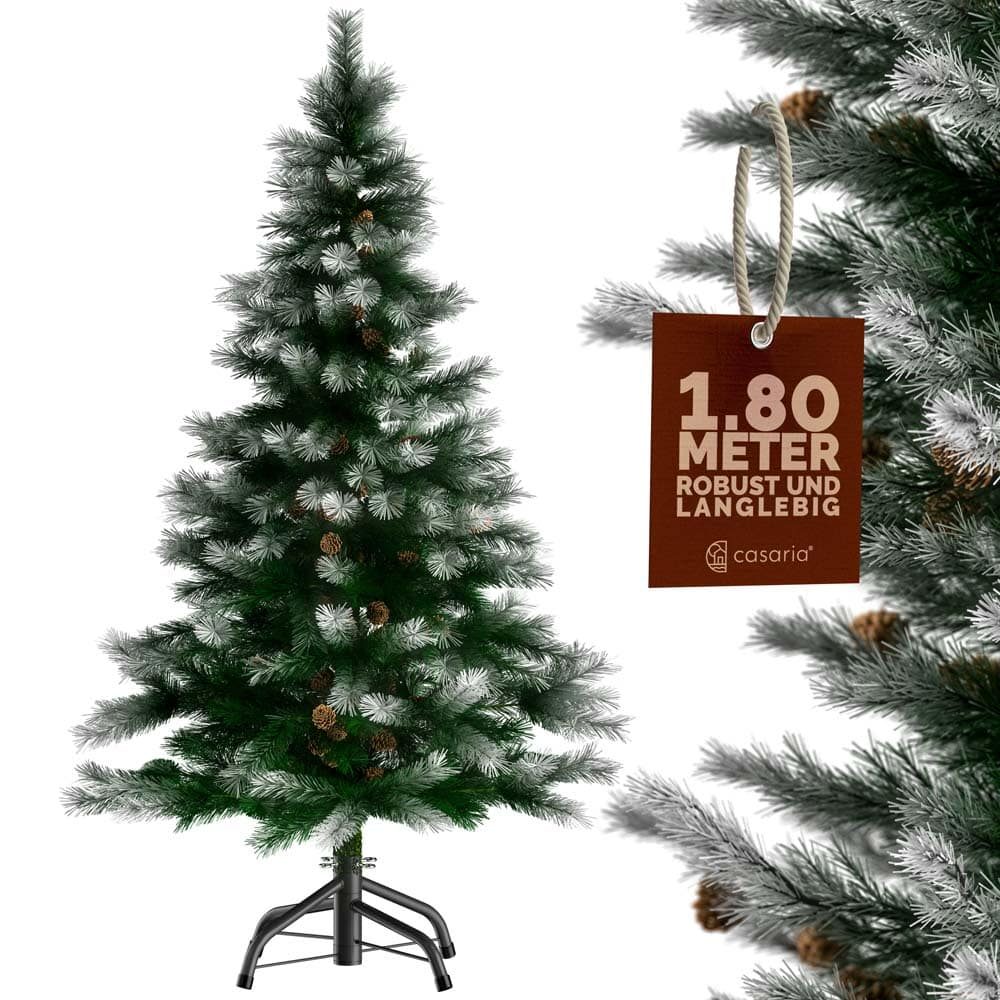 Künstlicher Weihnachtsbaum 180cm PVC Schnee-Optik mit Metallständer