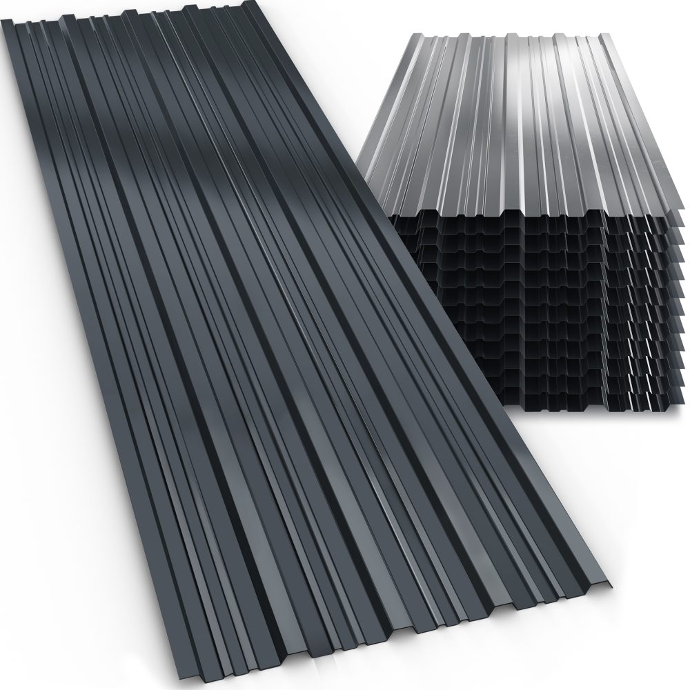 Trapezblech 12er Set Anthrazit 129x46cm 7m² verzinkt wetterfest stabil