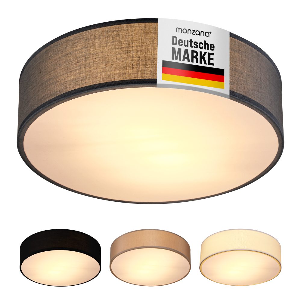 Deckenlampe Grau Stoff Ø30cm