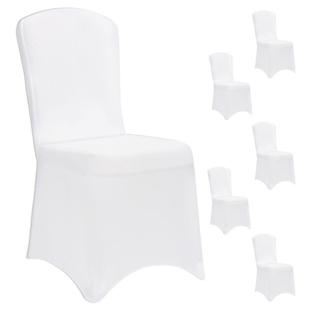 Stuhlhusse 6er-Set Weiß OEKO-TEX®