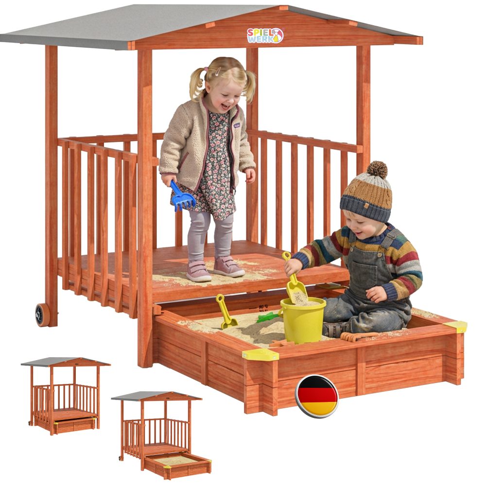 Sandkasten Merle UV-Schutz 50+ überdachte Spielveranda