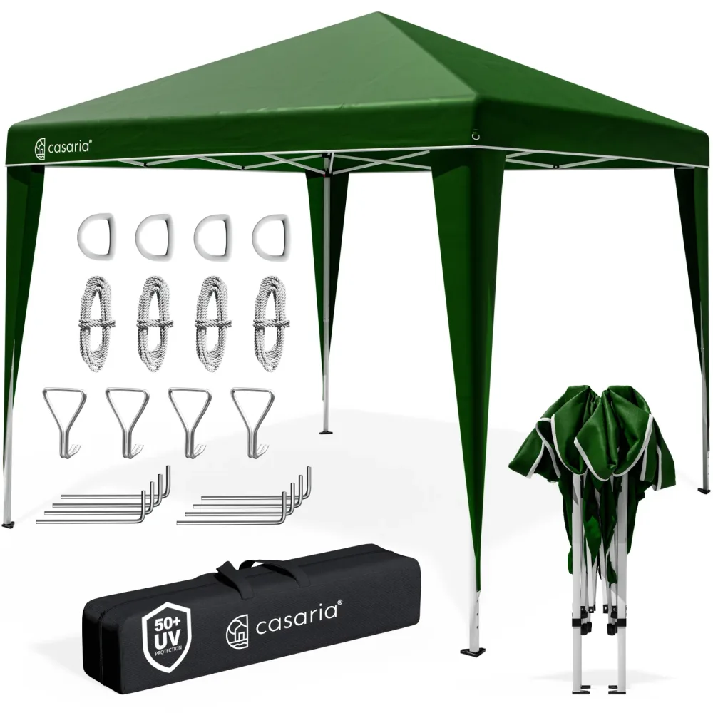 Faltpavillon 3x3m Pop-Up Grün Schnellaufbau UV-Schutz 50+ wasserdicht stabil
