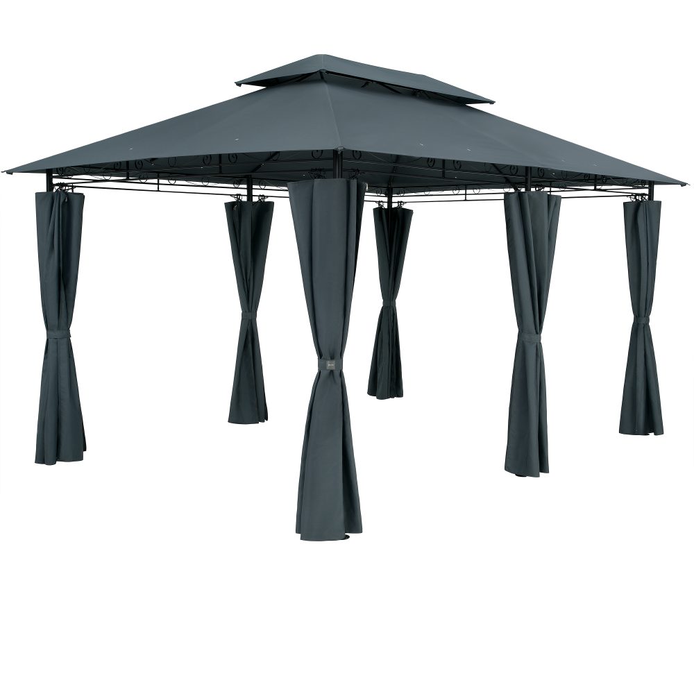 Pavillon Topas Anthrazit 3x4m UV-Schutz 50+
