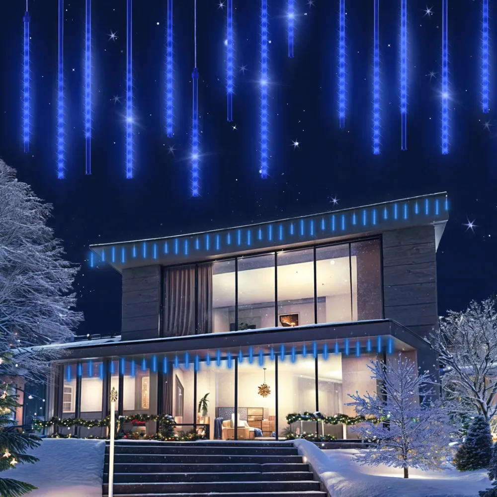 Lichterkette Weihnachten Diamantenregen Blau