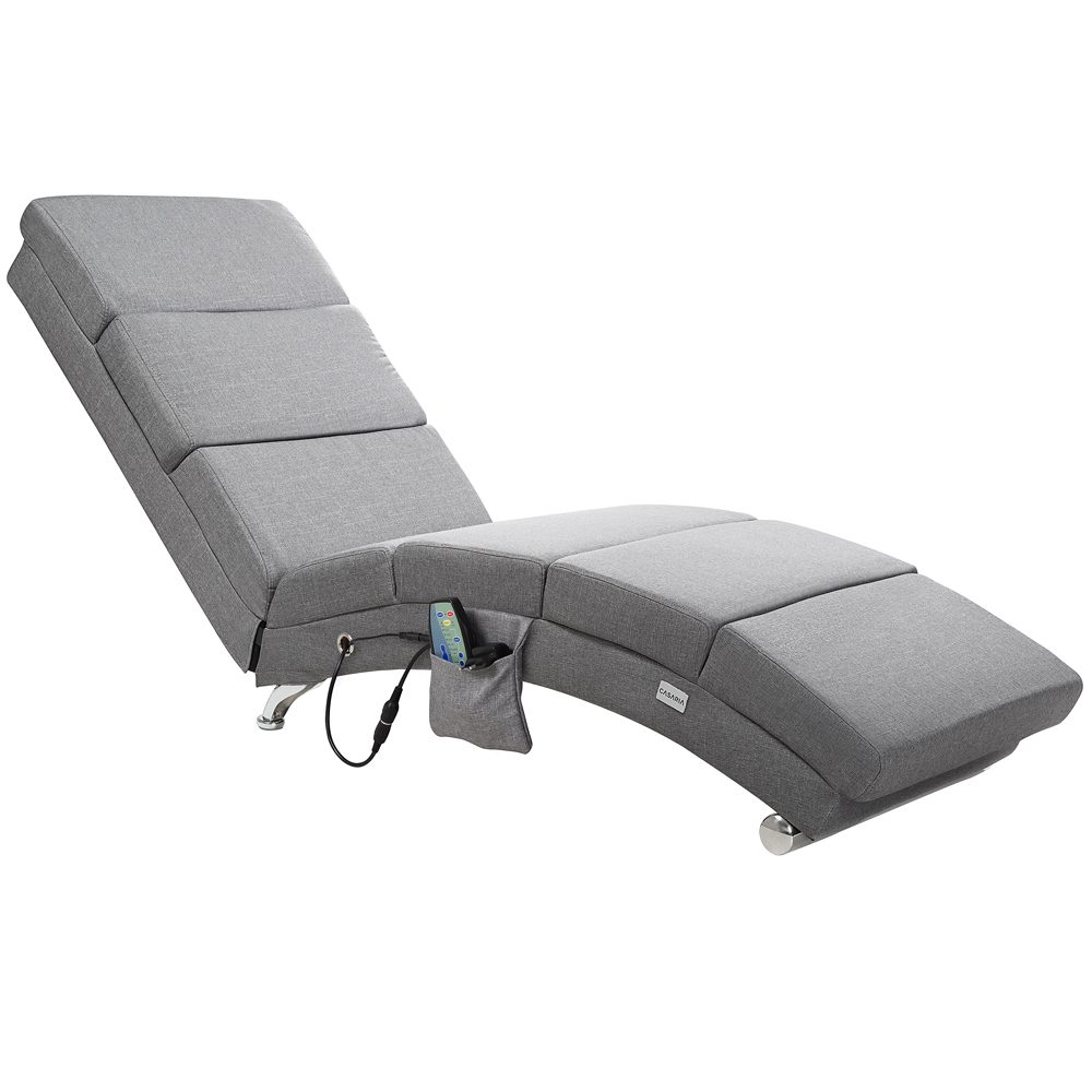 Relaxliege London Grau mit Massage- & Heizfunktion