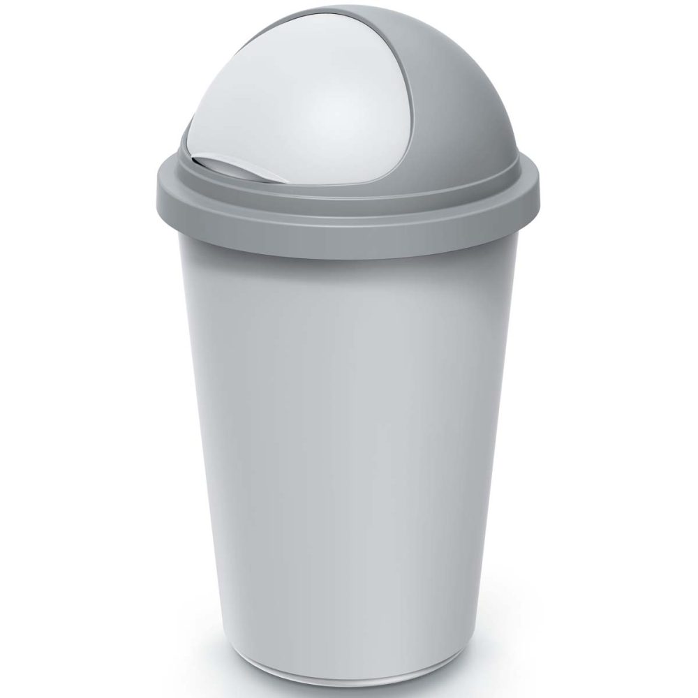 Mülleimer Silber/Grau Kunststoff 50L