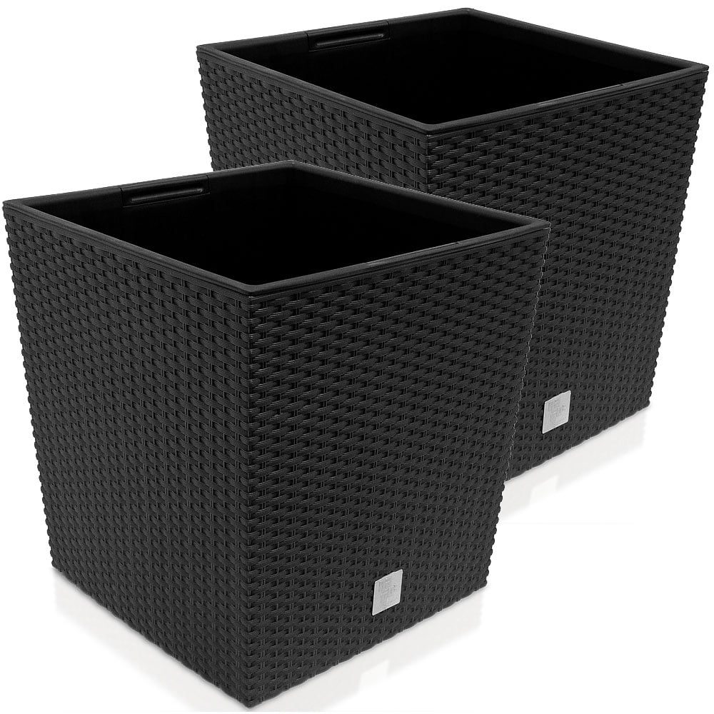 Blumentopf Rato Low 2er-Set Anthrazit 32x32x33cm