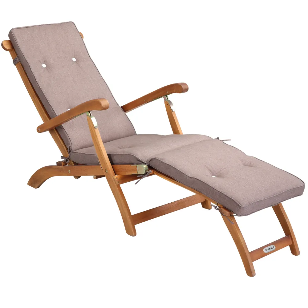 Gartenliege Queen Mary® Akazie FSC®-zertifiziert inkl Auflage Creme meliert