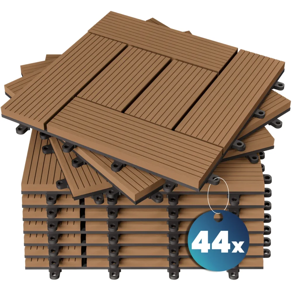 WPC Fliesen 44er-Set Mosaik Terrakotta - 30x30cm