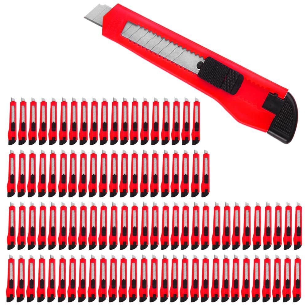 Cuttermesser 50er-Set Rot mit Abbrechklingen