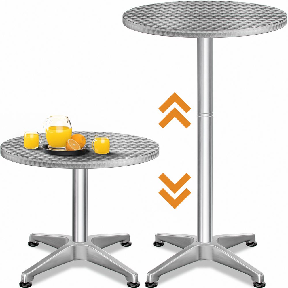 Stehtisch Ø60cm Alu höhenverstellbar Silber