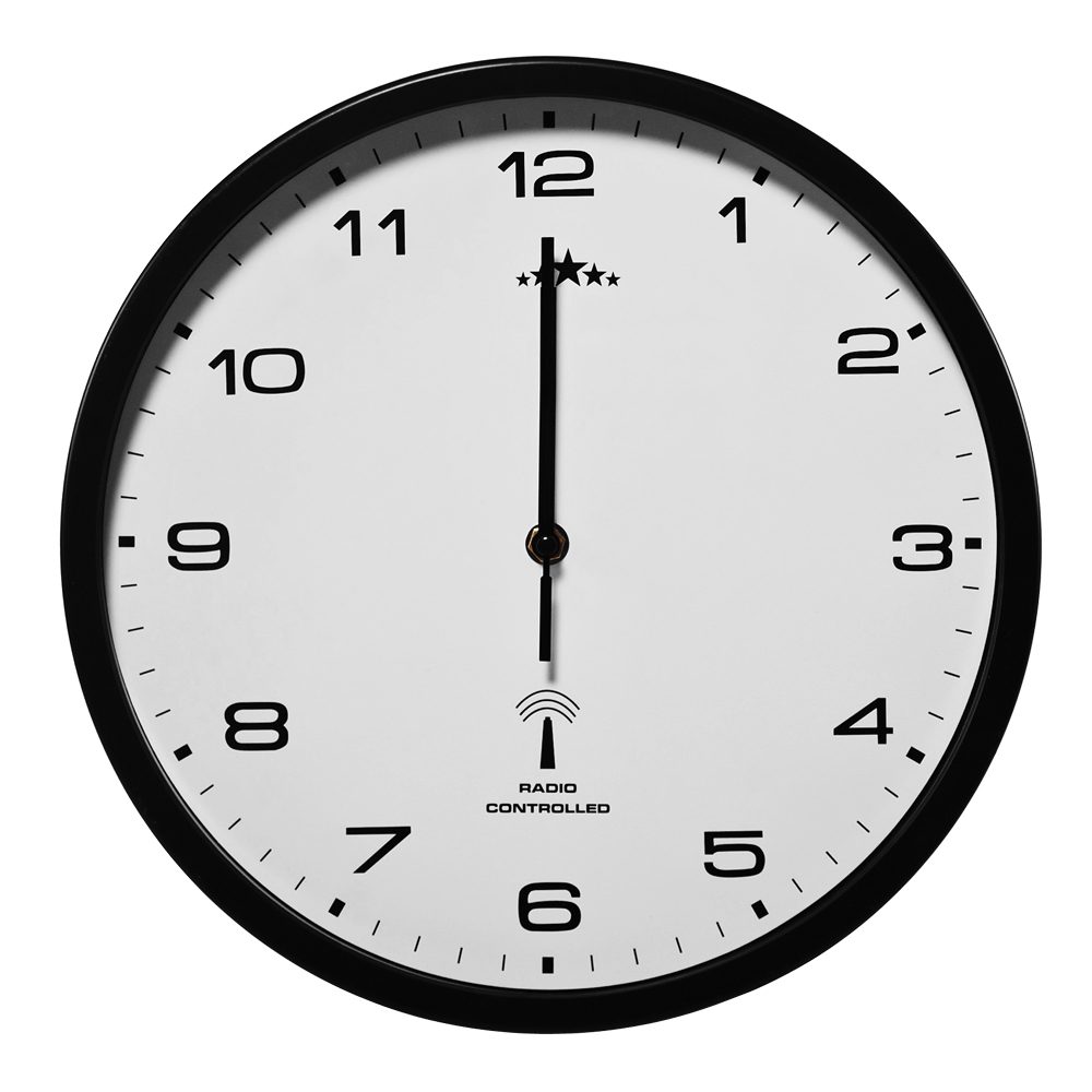 Funkwanduhr Schwarz Ø31cm