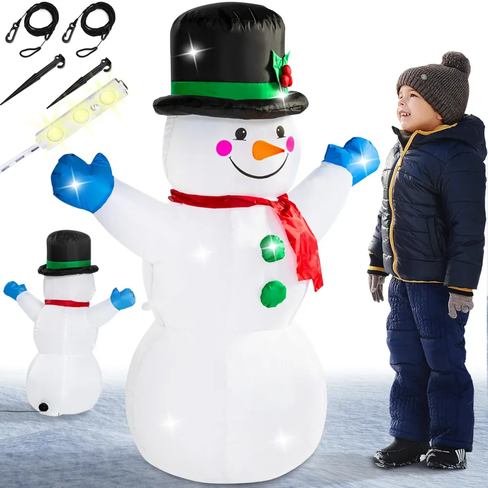 Aufblasbare Weihnachtsdeko Schneemann XL beleuchtet 120cm