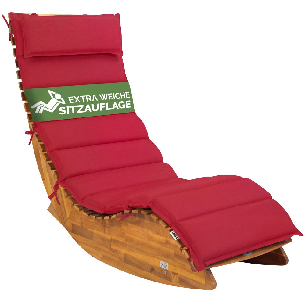 Auflage Saunaliege Rot 177x58x7cm