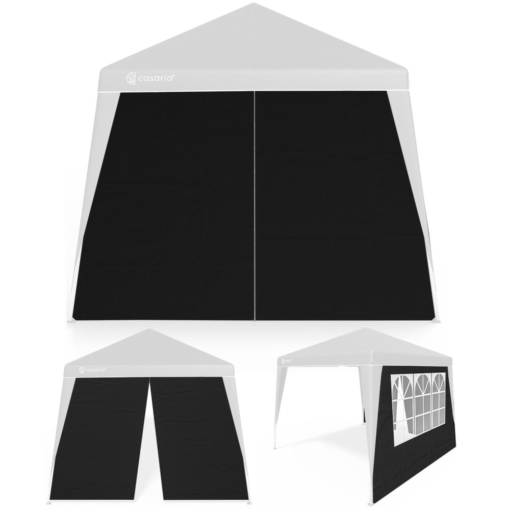 Seitenwand Faltpavillon Capri 2er-Set Schwarz 3x3m