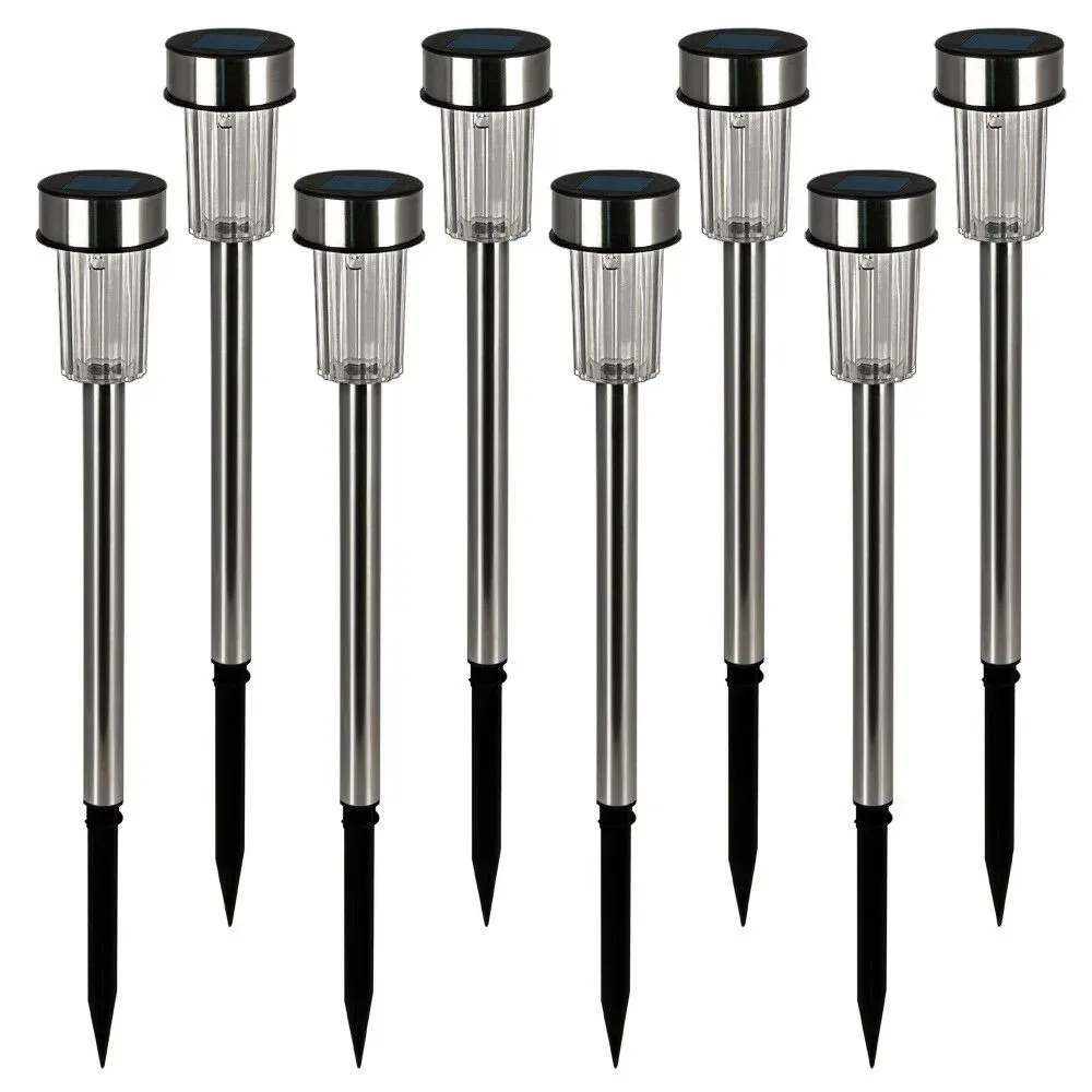 LED Solarleuchte 8er-Set Edelstahl 37cm