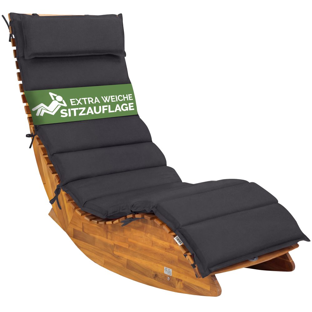 Auflage Saunaliege Anthrazit 177x58x7cm