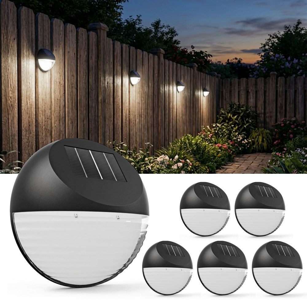 LED Solarwandleuchte 6er-Set Ø11cm