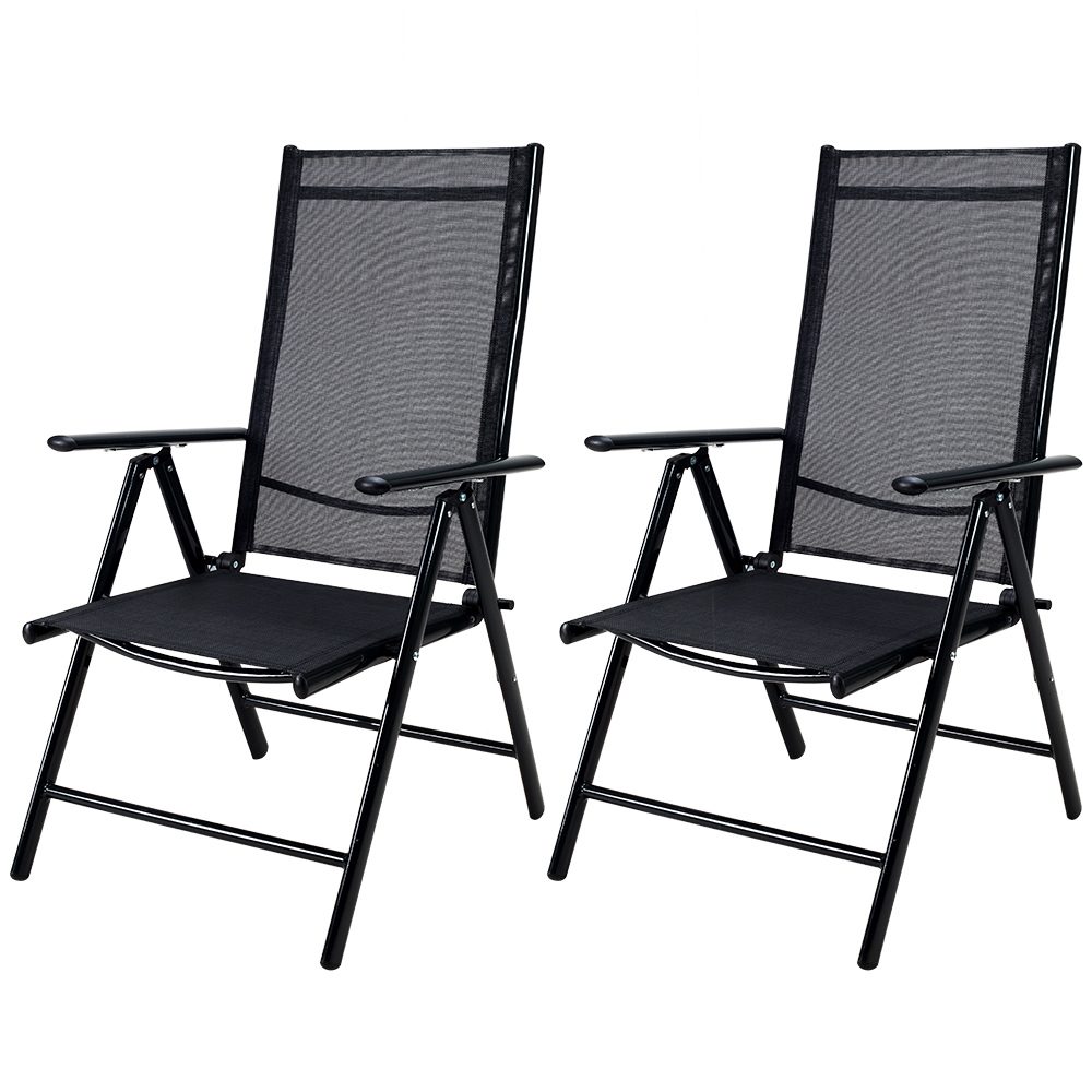 Gartenstuhl Hochlehner klappbar Bern 2er-Set Anthrazit Alu verstellbar