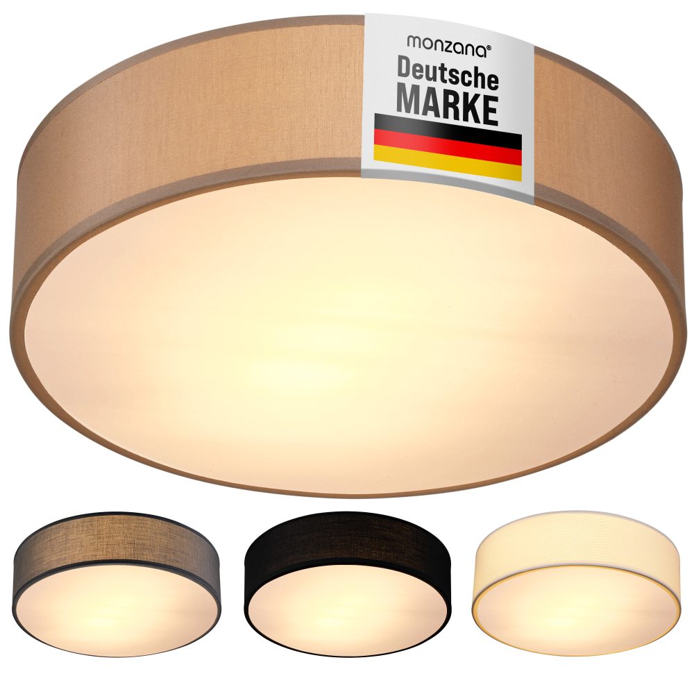 Deckenlampe Taupe Stoff Ø38cm