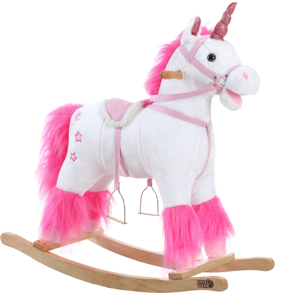 Schaukeltier Einhorn Weiß mit Geräuschfunktion