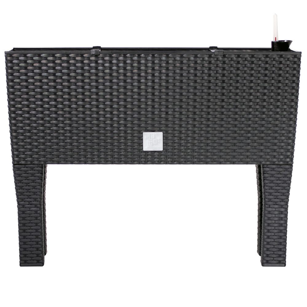 Hochbeet Polyrattanoptik Anthrazit 60x25x46cm Bewässerungssystem