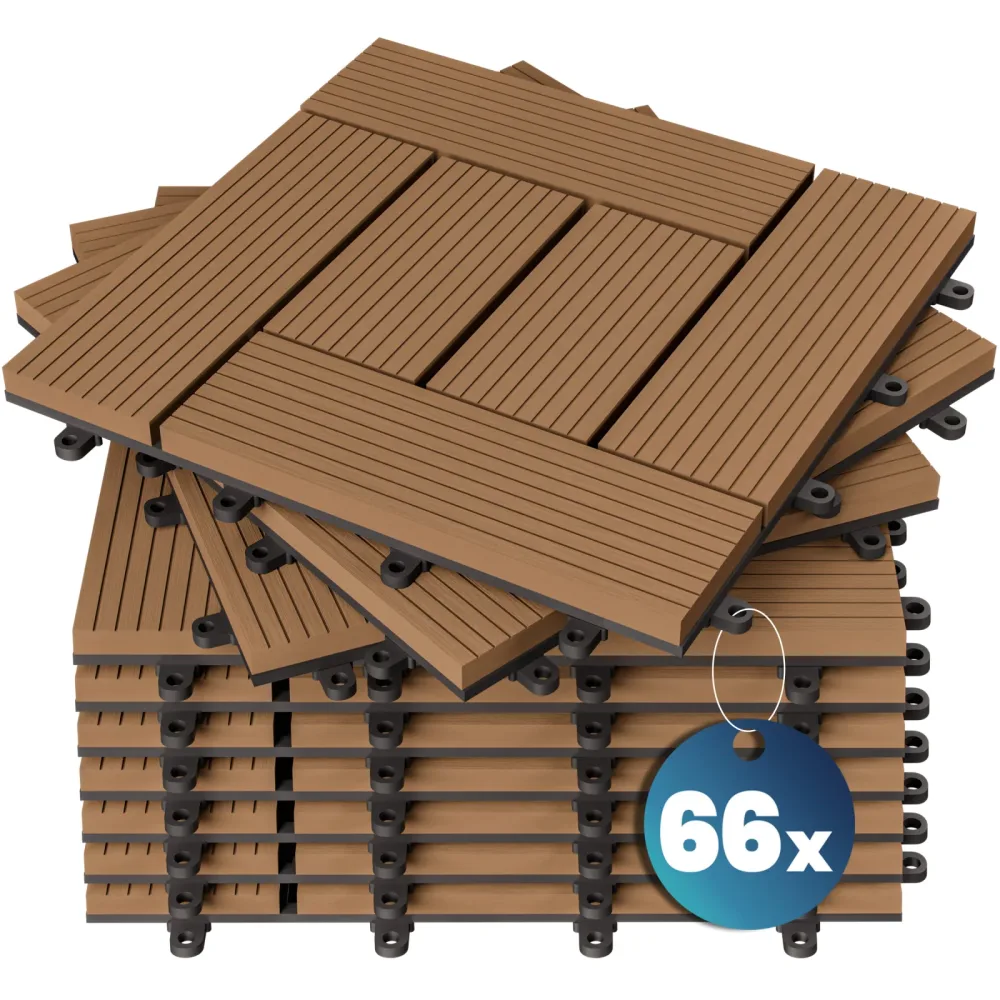 WPC Fliesen 66er-Set Mosaik Terrakotta - 30x30cm