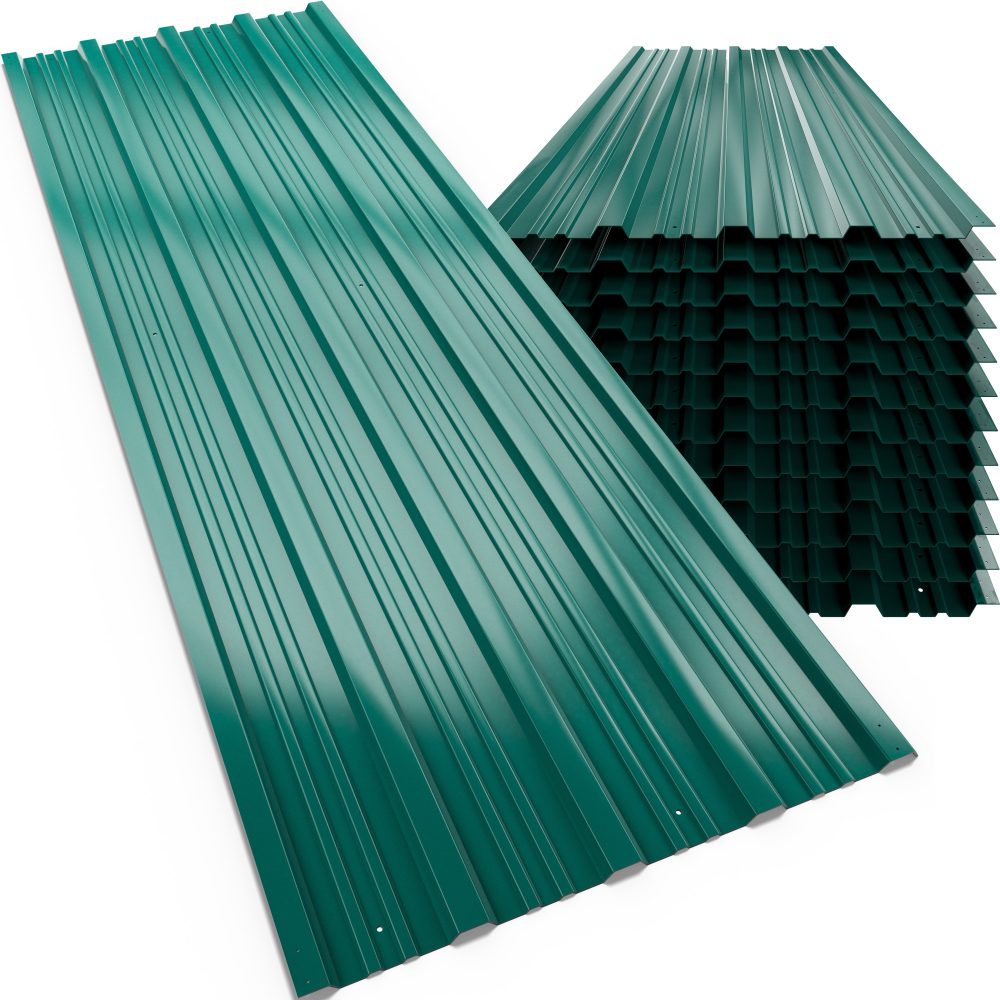 Trapezblech 24er-Set Grün 129x46cm vorgebohrt